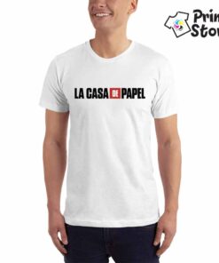 La casa de papel muške bele majice. Print Store