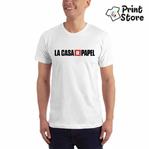 La casa de papel muške bele majice. Print Store