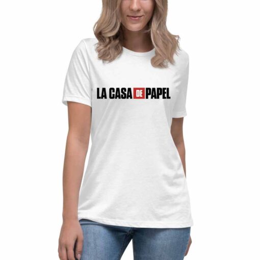 La casa de papel ženske bele majice. Print Store