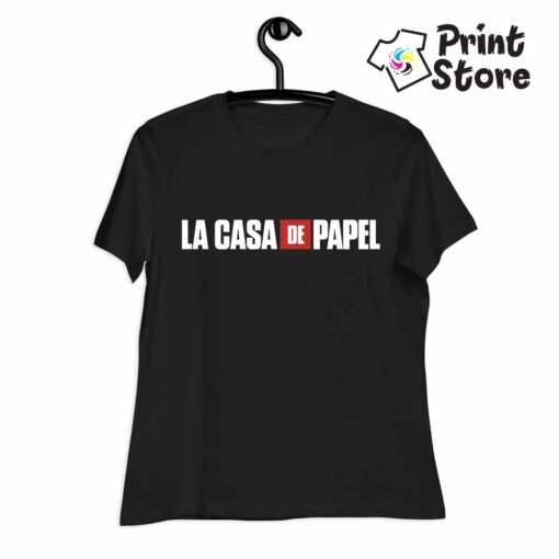 La casa de papel ženske crne majice. Print Store