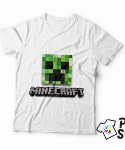 Bela muška majica Minecraft. Print Store