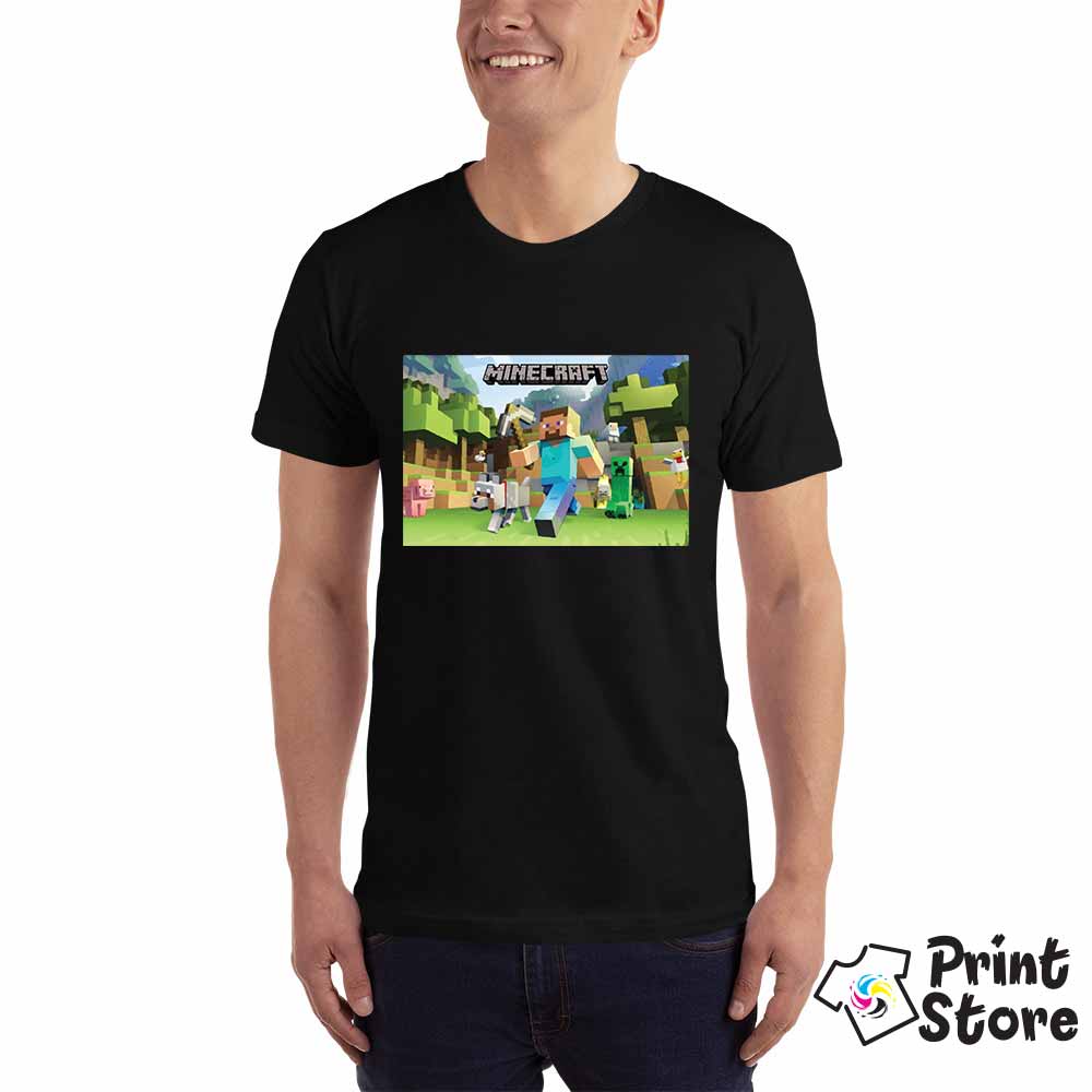 Crna muška majica MInecraft, možete pronaći ostale modele u online prodavnici Print Store