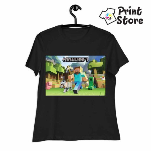 Crna ženska majica MInecraft, možete pronaći ostale modele u online prodavnici Print Store