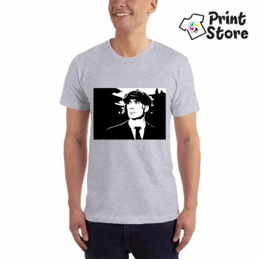 Muška siva majica Peaky Blinders crni portret. Print Store prodavnica