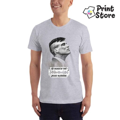 Muška siva majica sa štampom Peaky Blinders. Print Store prodaja majica