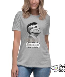 Ženska siva majica sa štampom Peaky Blinders. Print Store prodaja majica