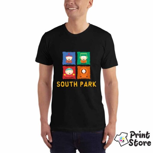Muška crna majica sa motivom iz popularne animirane američke serije South Park. Online prodavnica Print Store