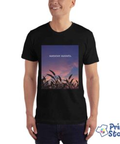Summer sunset muška crna majica. Print Store
