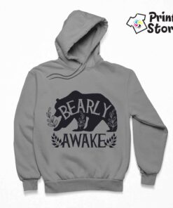 Bearly Awake sivi duks sa kapuljačom