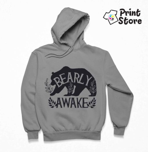 Bearly Awake sivi duks sa kapuljačom