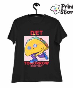 Diet tomorow - crna ženska majica - Print Store shop