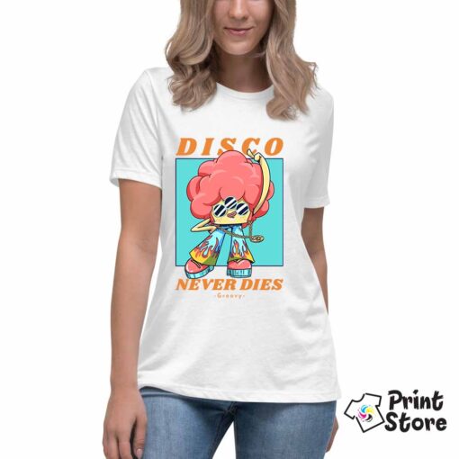 Bela ženska majica - Disco never dies - Print Store online shop