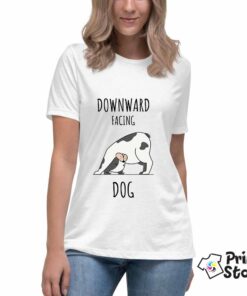Ženska bela majica - Downward facing dog