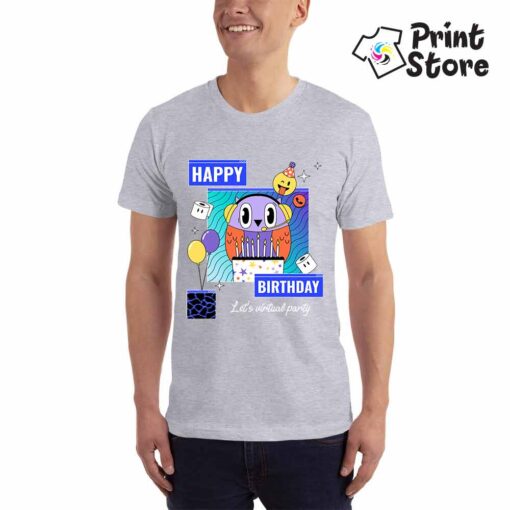 Muške majice - Happy birthday let's virual party