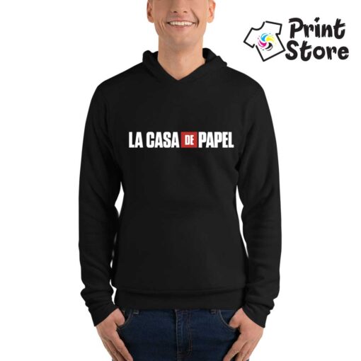 La casa de papel logo crni muški duks sa kapuljačom - Print Store online prodavnica