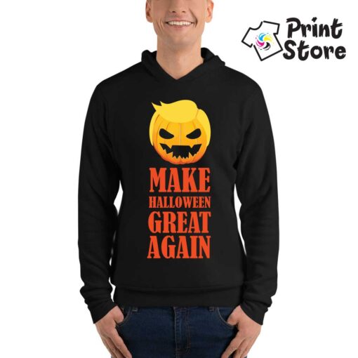 Muški crni duks sa kapuljačom, Make Halloween Great Again