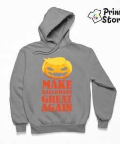 Muški sivi duks sa kapuljačom, Make Halloween Great Again. Print Store online prodavnica dukseva