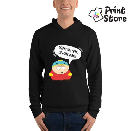 Crni duks sa motivom iz popularne serije South Park, Screw you guys, I'm going home