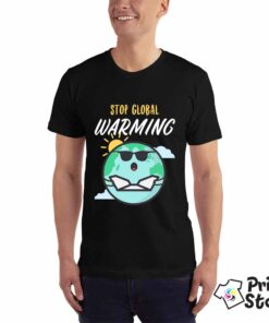 Stop global warming - crna muška majica