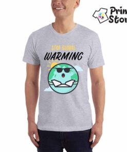 Stop global warming - muška majica siva boja - Majice sa štampom