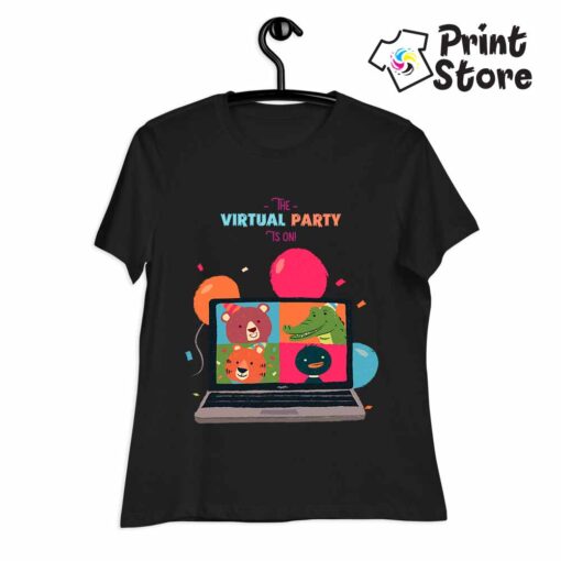 Crna ženska majica - The virtual party is on