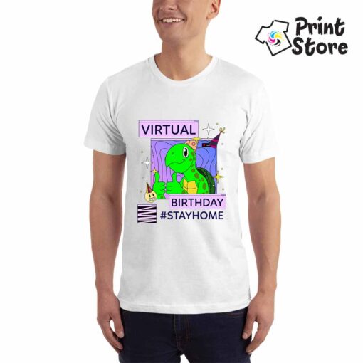 Muška bela majica - Virtual birthday