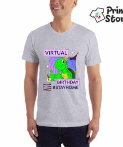 Virtual birthday - muška siva majica - Print Store