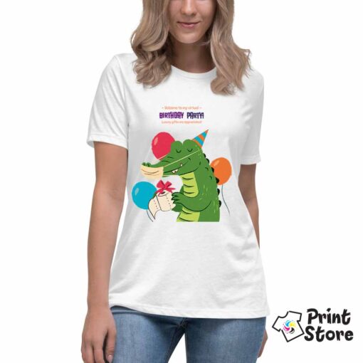 Welcome-my-virtual-birthday-party-bela majica za devojke - Print Store