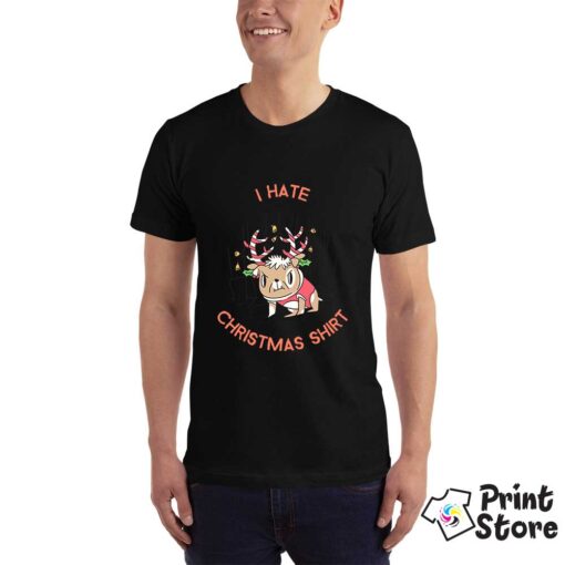 I hate christmas shirt, novogodišnja crna majica