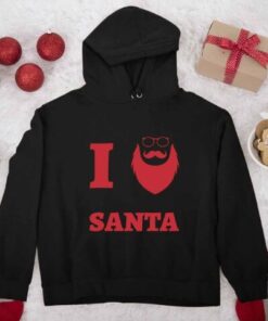 I love Santa duks sa kapuljačom. Novogodišnji motivi na duksevima
