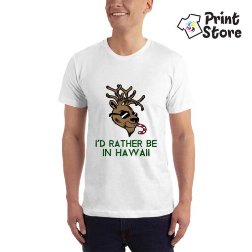 Bela muška majica sa Irvasom - I'd rather be in Hawaii