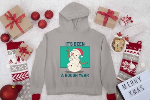 It's been a rough year, muški novogodišnji duks sa kapuljačom.