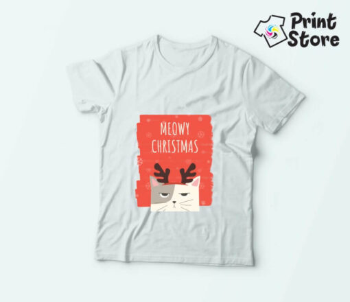 Dečije novogodišnje majice Meowy christmas