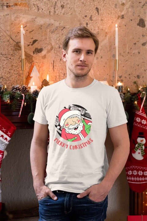 Muška novogodišnja majica Merry Christmas deda. Novogodišnji pokloni u Print Store online shopu.