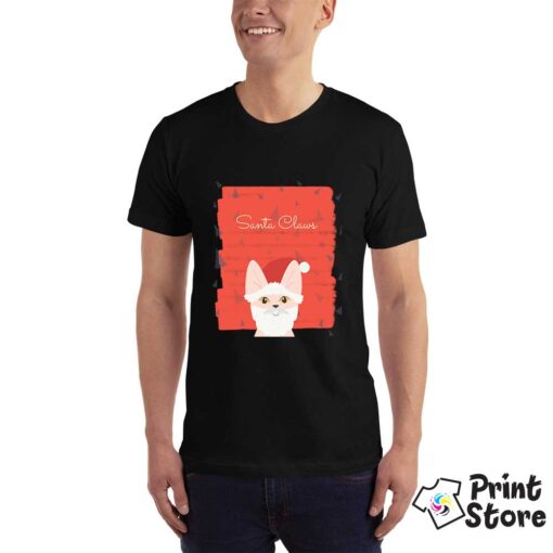 Crna muška majica Santa Claus - Majice sa motivima nove godine u Print Store prodavnici