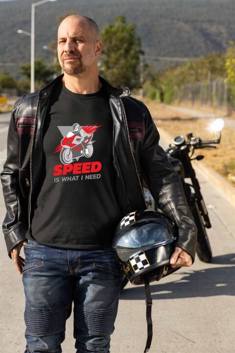 Crna muška majica - Speed is what I need - Proverite ostale modele u Print Store online shopu