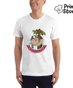 Bela majica sa novogodišnjim motivima. Srećni praznici lenjivac samo u Print Store online shopu