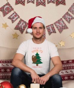 Bela muška majica Wake me up When It's christmas. Print Store
