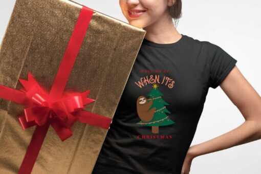 Crna ženska majica Wake me up when It's Christmas