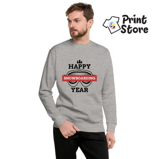 Happy snowbording year sivi duks za snowbordere, samo u Print Store online shopu.