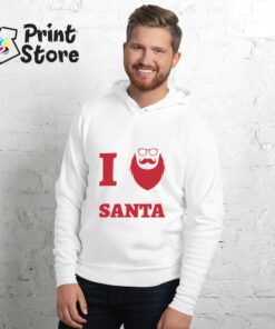 I love santa beli muški duks sa kapuljačom - Originalni novogodišnji poklon