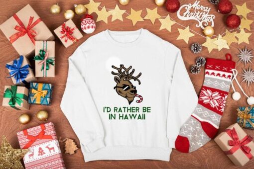 Beli novogodišnji duks I'd rather be in Hawaii. Online shop Print Store