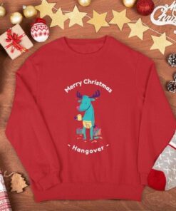 Merry Christmas Hangover crveni muški duks. Idealan poklon za novogodišnje praznike.