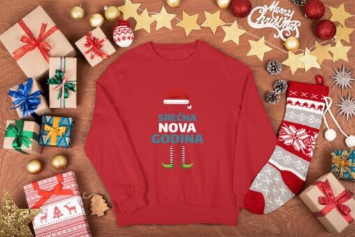 Srećna nova godina crveni duks. Super poklon za Novu godinu.
