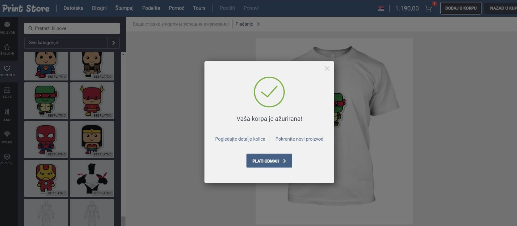 Napravi svoju majicu uz online dizajner u Print Store shopu.