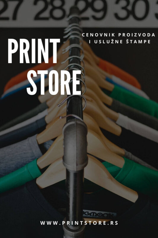 Cenovnik proizvoda i uslužne štampe Print Store Novi Sad
