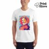 Muška majica bela boja Nikola Tesla. Srpski naučnik na majicama