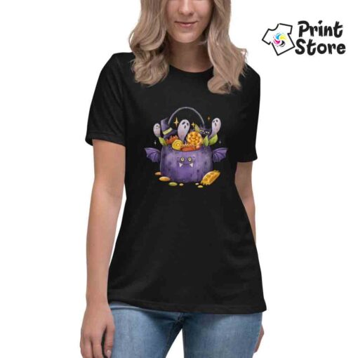 Ženska crna majica halloween slepi miš, Print Store štamparija