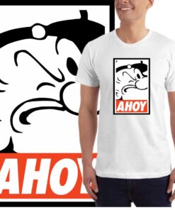 Popaj-AHOY-muška-bela-majica