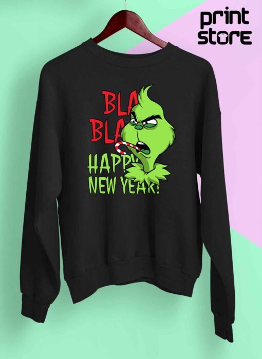 Bla-Bla-happy-new year duks bez kapuljačom Grinch crni